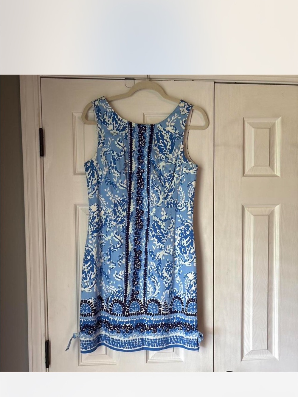 Lilly Pulitzer Light Blue & Navy Printed Sleeveless Shift Dress